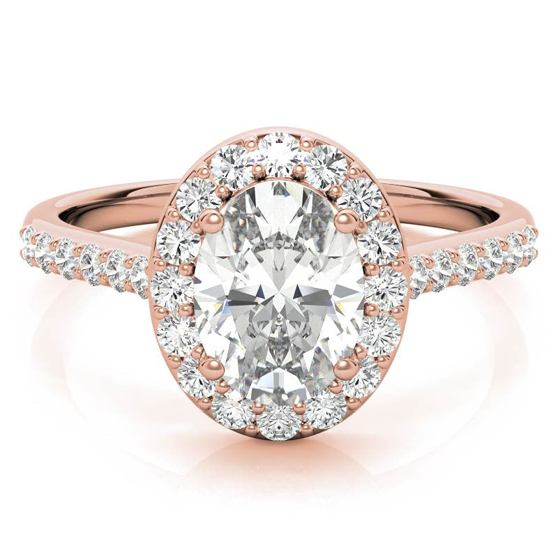 Embrace Oval Halo Moissanite Engagement Ring