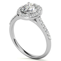 Embrace Oval Halo Moissanite Engagement Ring