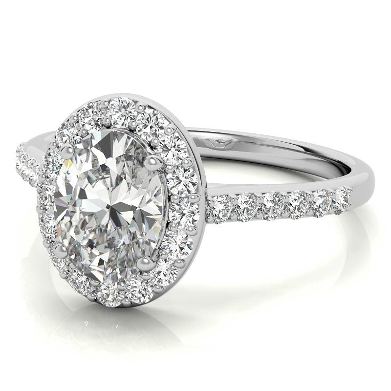 Embrace Oval Halo Moissanite Engagement Ring