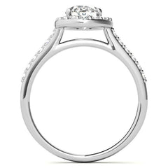 Embrace Oval Halo Moissanite Engagement Ring