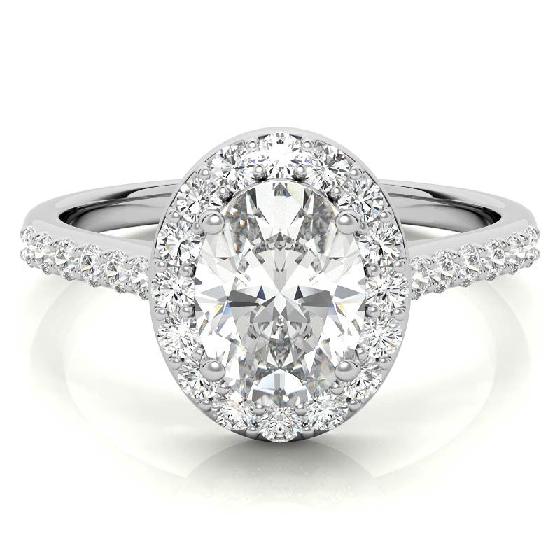 Embrace Oval Halo Moissanite Engagement Ring