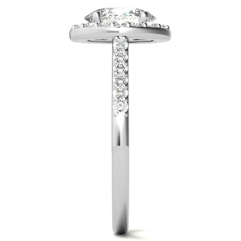 Embrace Oval Halo Moissanite Engagement Ring