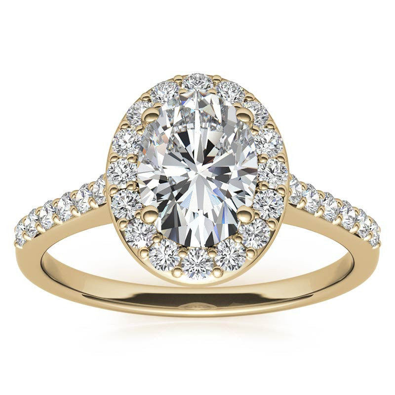 Embrace Oval Halo Moissanite Engagement Ring