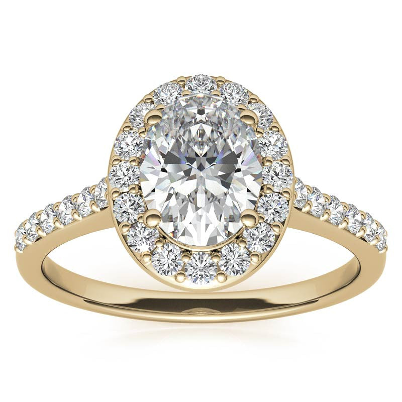 Embrace Oval Halo Moissanite Engagement Ring