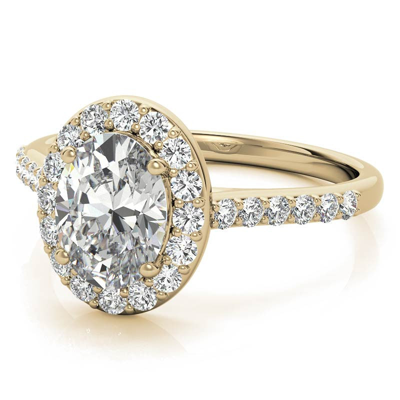 Embrace Oval Halo Moissanite Engagement Ring