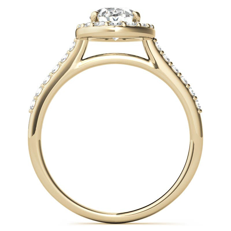 Embrace Oval Halo Moissanite Engagement Ring