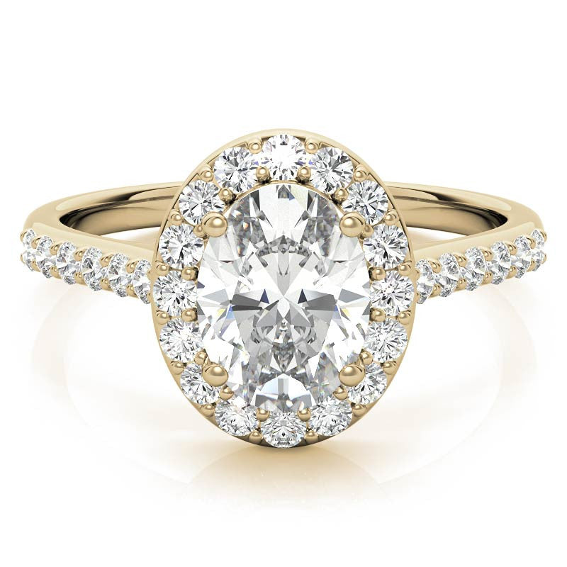 Embrace Oval Halo Moissanite Engagement Ring