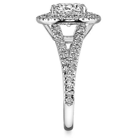 Round Double Halo Moissanite Engagement Ring
