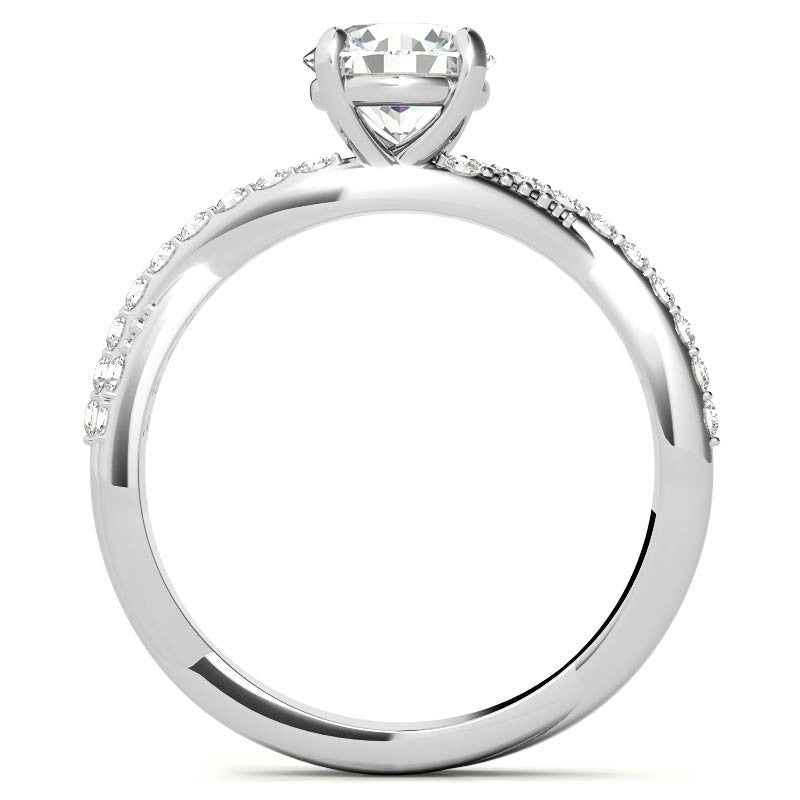 Round Twisted Band Moissanite Engagement Ring