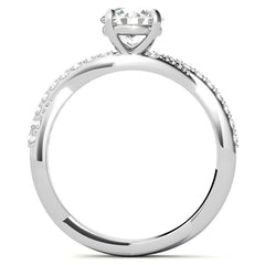 Round Twisted Band Moissanite Engagement Ring