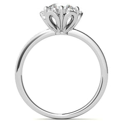 Round Brilliant Moissanite Floral Style Halo Ring