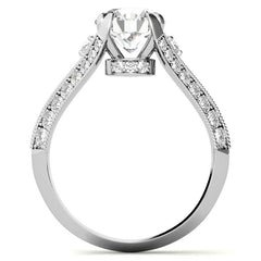Round Split Shank Milgrain Moissanite Engagement Ring