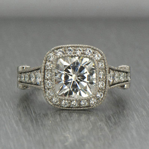 Ornate Legacy Moissanite Engagement Ring
