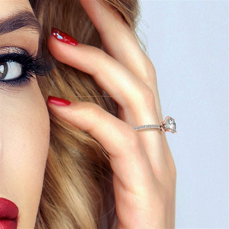 Round Brilliant Moissanite Engagement Ring