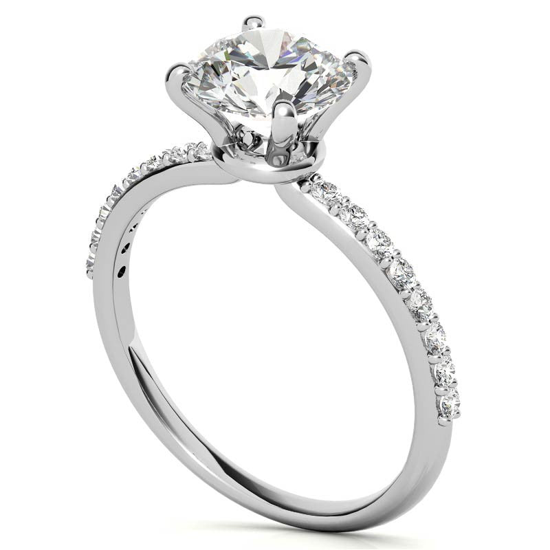 Round Brilliant Moissanite Engagement Ring