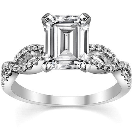 Round Diamond & Moissanite Infinity Style Engagement Ring
