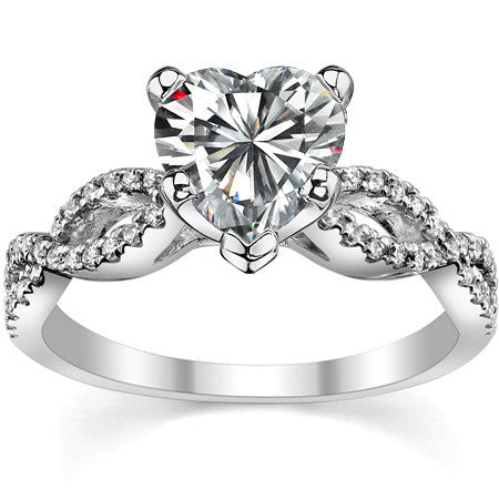 Round Diamond & Moissanite Infinity Style Engagement Ring
