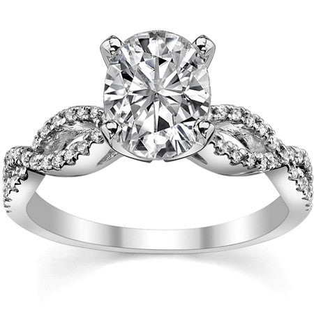 Round Diamond & Moissanite Infinity Style Engagement Ring