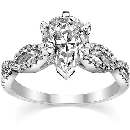 Round Diamond & Moissanite Infinity Style Engagement Ring