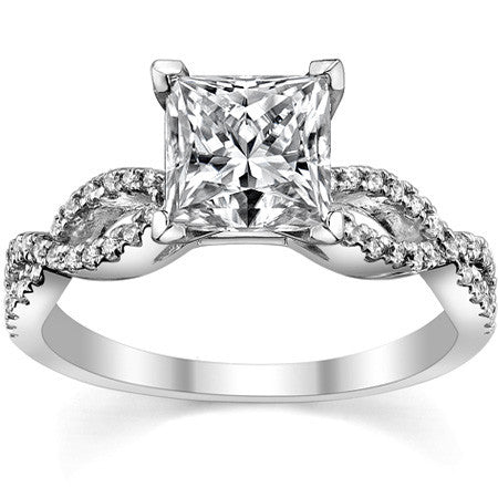 Round Diamond & Moissanite Infinity Style Engagement Ring