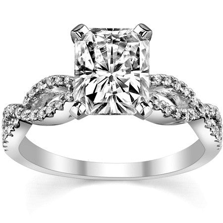 Round Diamond & Moissanite Infinity Style Engagement Ring