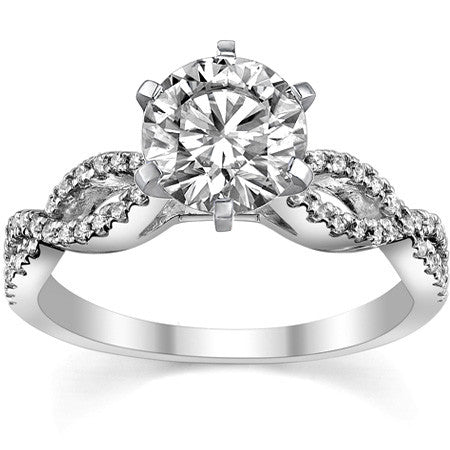 Round Diamond & Moissanite Infinity Style Engagement Ring