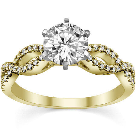 Round Diamond & Moissanite Infinity Style Engagement Ring