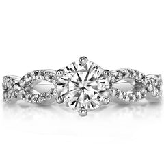 Round Diamond & Moissanite Infinity Style Engagement Ring