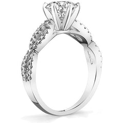 Round Diamond & Moissanite Infinity Style Engagement Ring