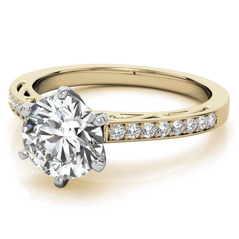 Round Brilliant Moissanite Scroll Engagement Ring