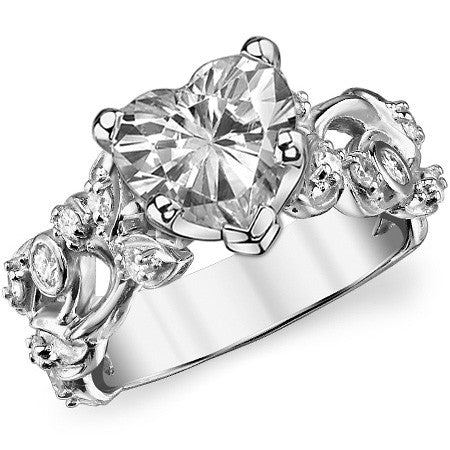 Round Brilliant Moissanite Floral Engagement Ring Setting