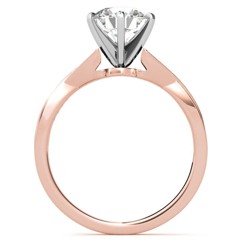 Round Diamond & Moissanite Split Shank Engagement Ring