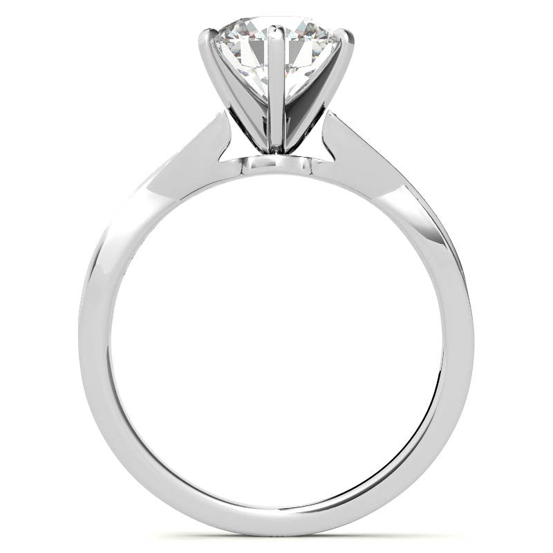 Round Diamond & Moissanite Split Shank Engagement Ring