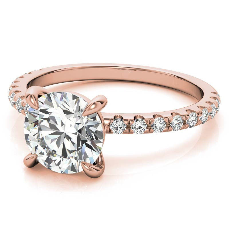 Low Set Claw Prong Moissanite Engagement Ring