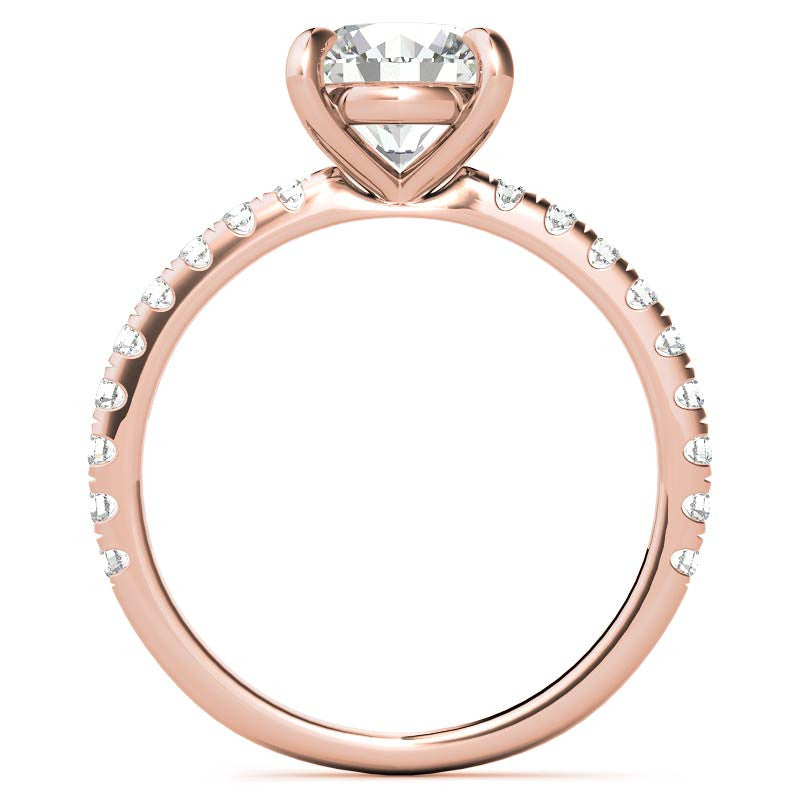 Low Set Claw Prong Moissanite Engagement Ring