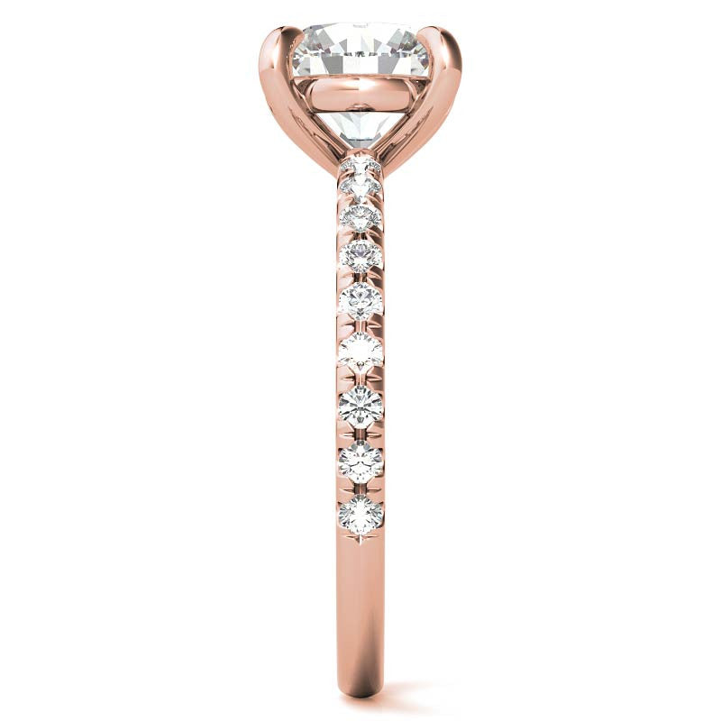 Low Set Claw Prong Moissanite Engagement Ring