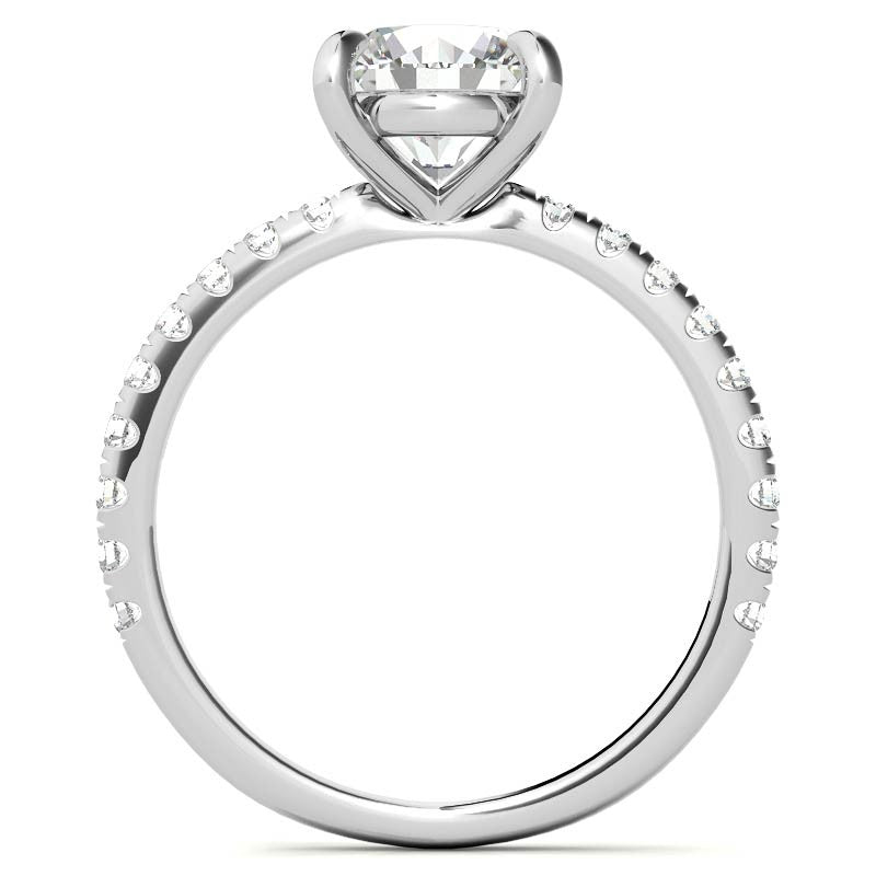 Low Set Claw Prong Moissanite Engagement Ring