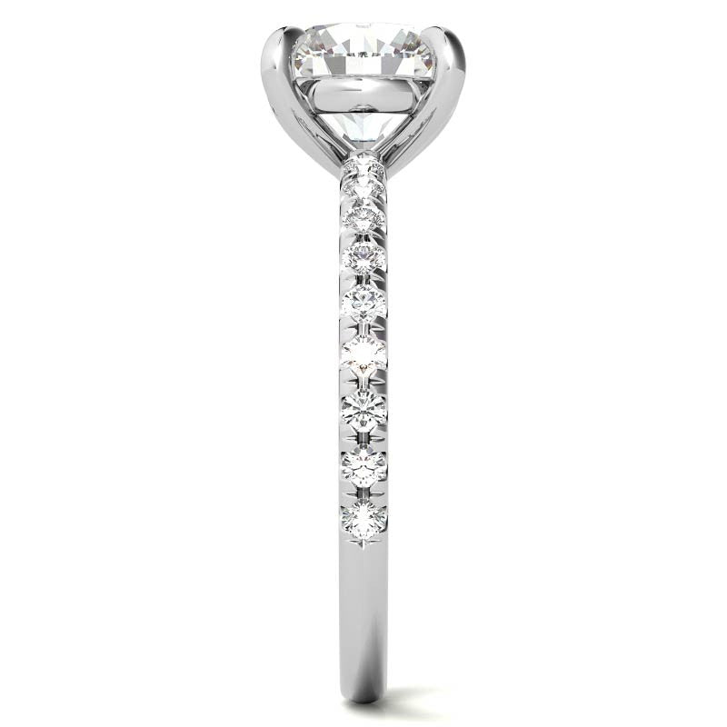 Low Set Claw Prong Moissanite Engagement Ring