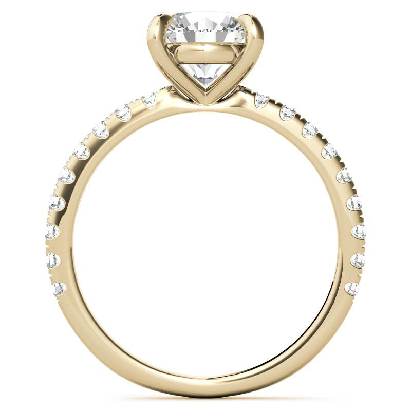 Low Set Claw Prong Moissanite Engagement Ring