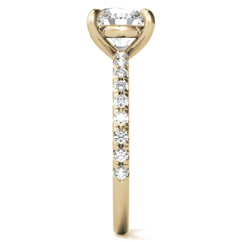 Low Set Claw Prong Moissanite Engagement Ring