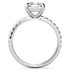 Low Set Claw Prong Cushion Moissanite Engagement Ring