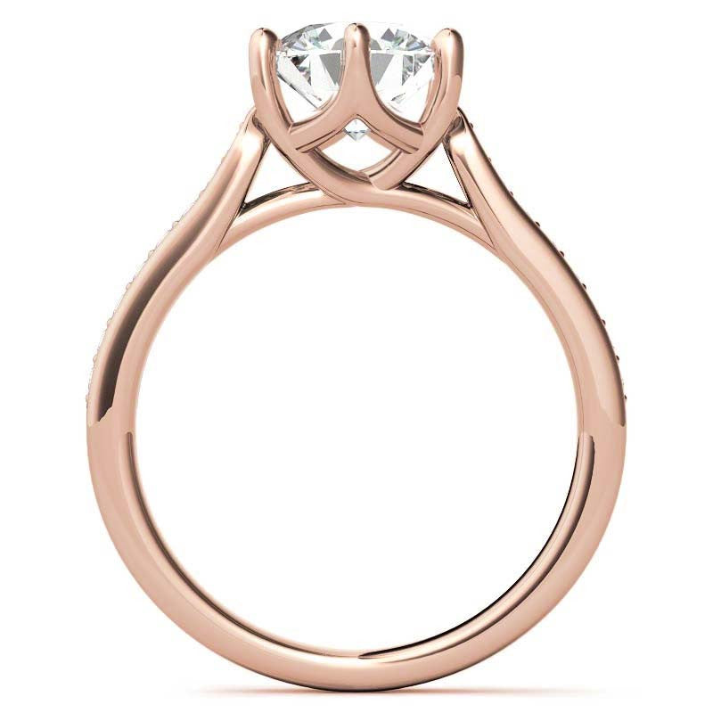 Round 6-Prong Trellis Moissanite Engagement Ring