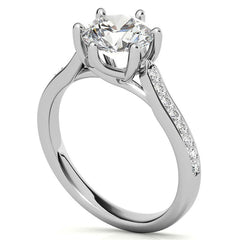 Round 6-Prong Trellis Moissanite Engagement Ring