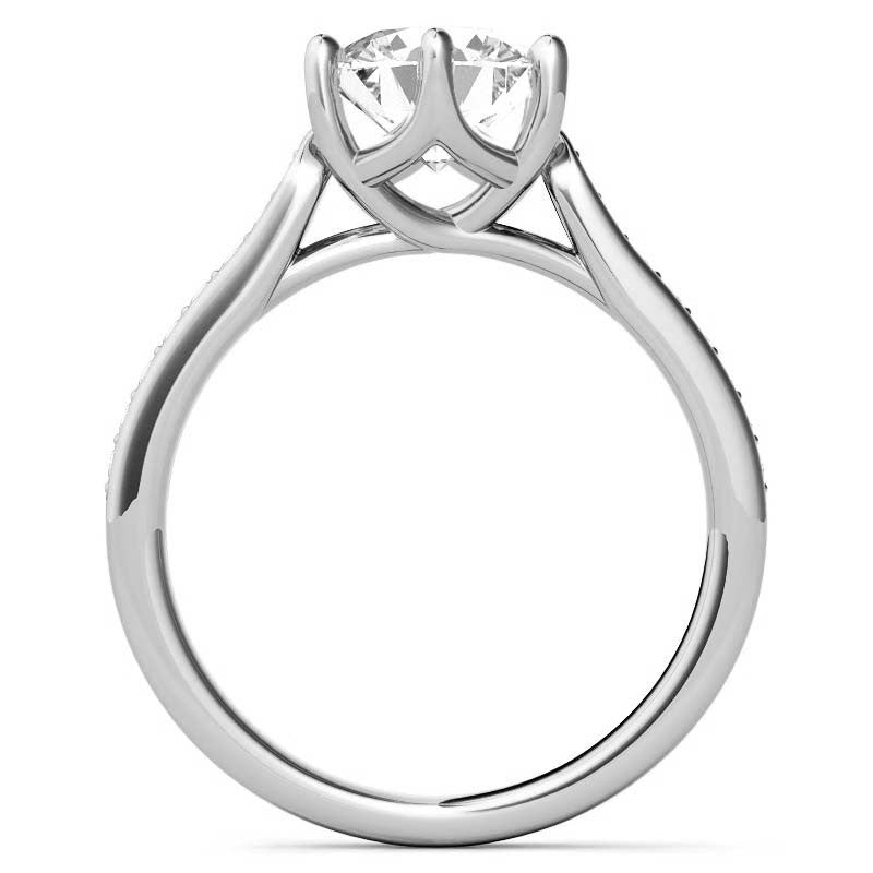 Round 6-Prong Trellis Moissanite Engagement Ring