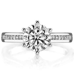Round 6-Prong Trellis Moissanite Engagement Ring