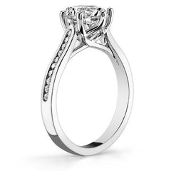 Round 6-Prong Trellis Moissanite Engagement Ring