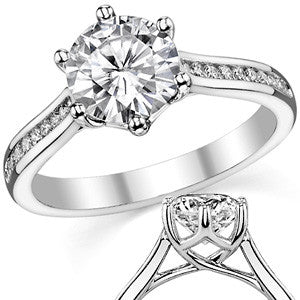 Round 6-Prong Trellis Moissanite Engagement Ring