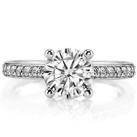 Round or Cushion Moissanite Engagement Ring