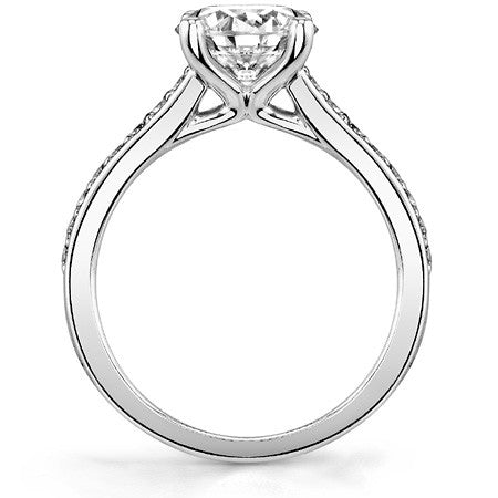 Round or Cushion Moissanite Engagement Ring