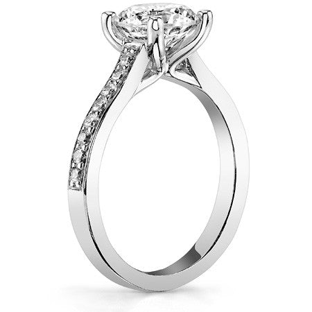 Round or Cushion Moissanite Engagement Ring